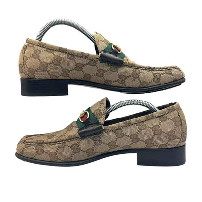 Gucci Horsebit Loafers GG Canvas Sherry Line Beige — view 2