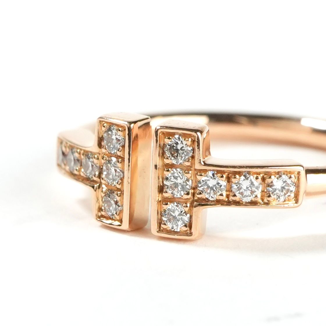 Tiffany & Co Diamond Wire Ring T Yellow Gold — view 3