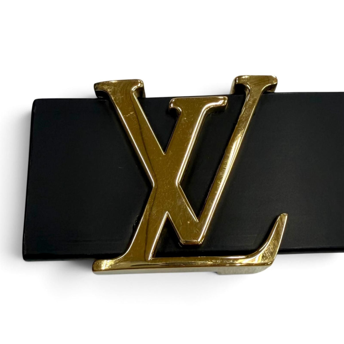 Louis Vuitton Ceinture LV Leather Belt Black Gold 85/34 — view 5
