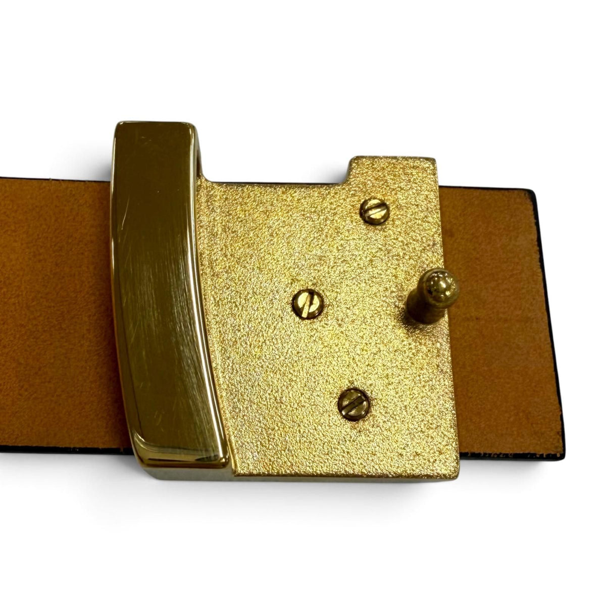 Louis Vuitton Ceinture LV Leather Belt Black Gold 85/34 — view 6