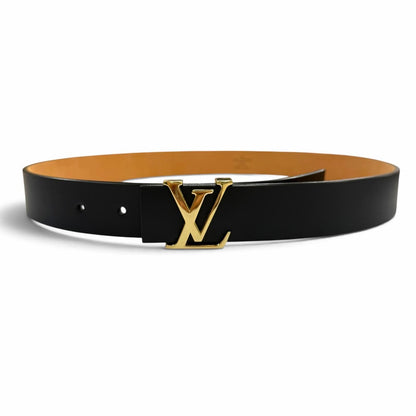 Louis Vuitton Ceinture LV Leather Belt Black Gold 85/34 — view 3