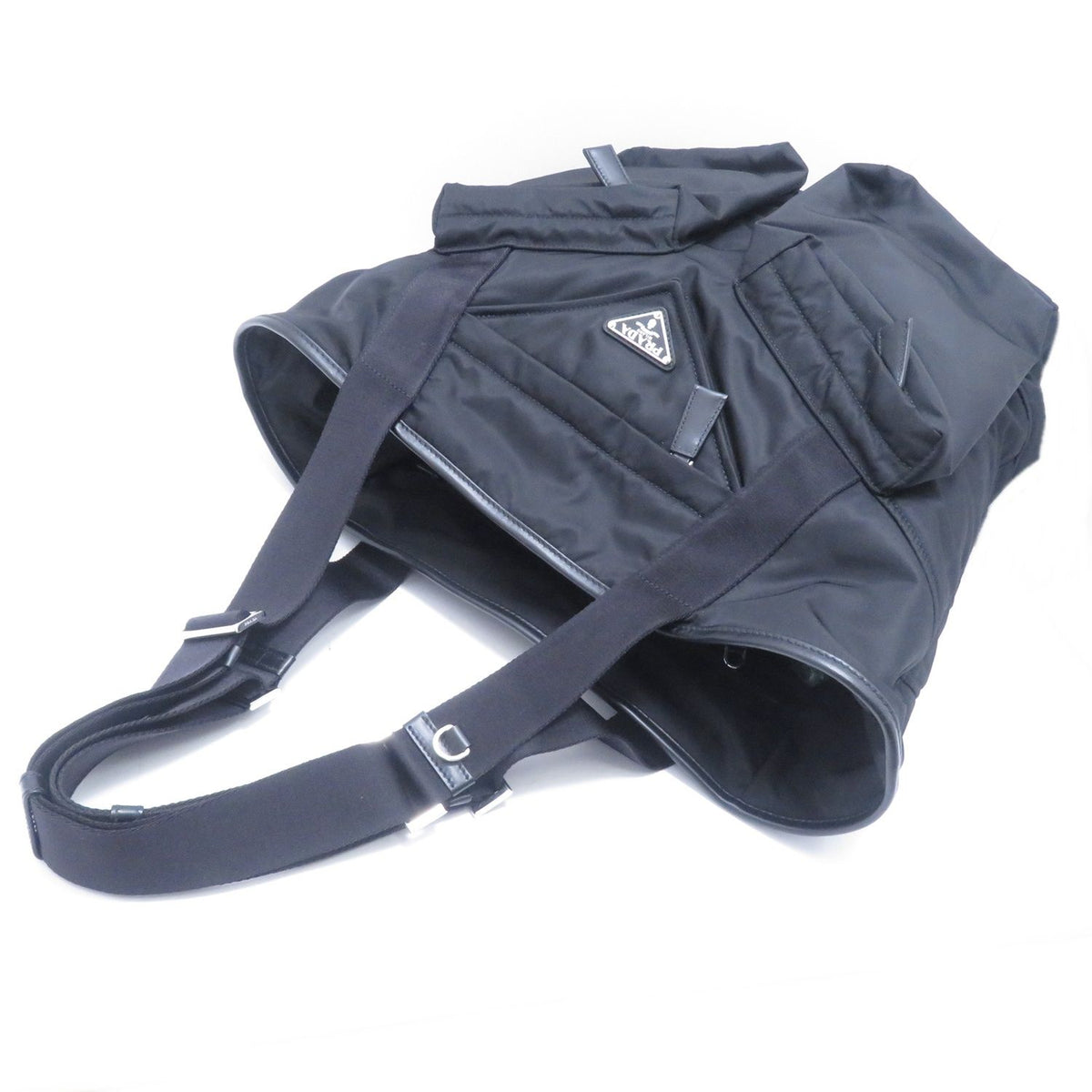 Prada Tote Black Nylon Leather — view 3