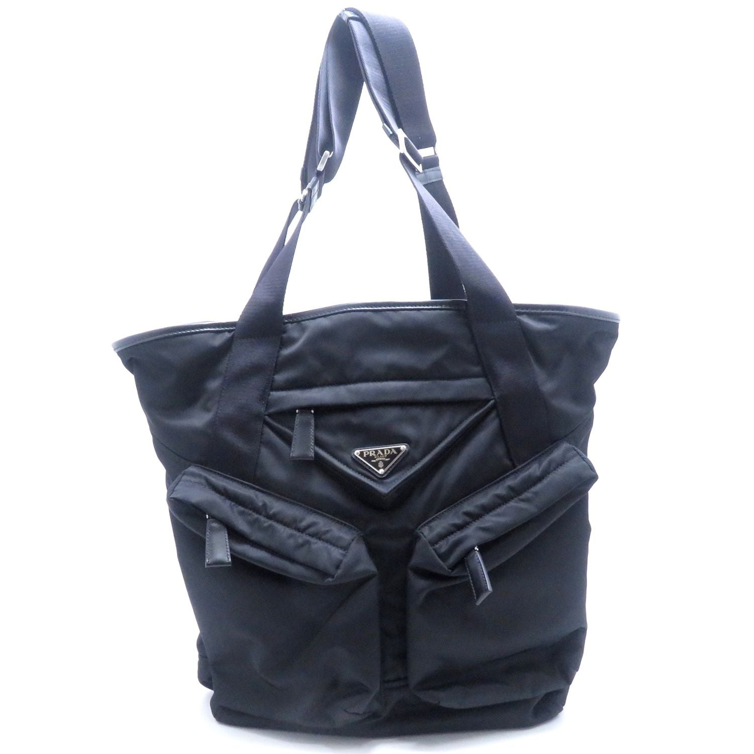 Prada Tote Black Nylon Leather