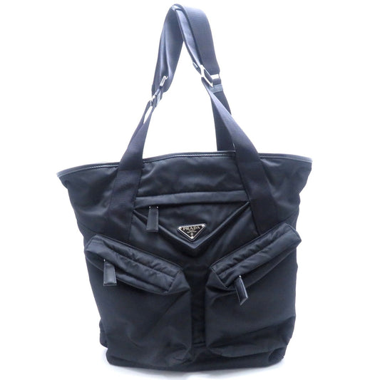Prada Tote Black Nylon Leather