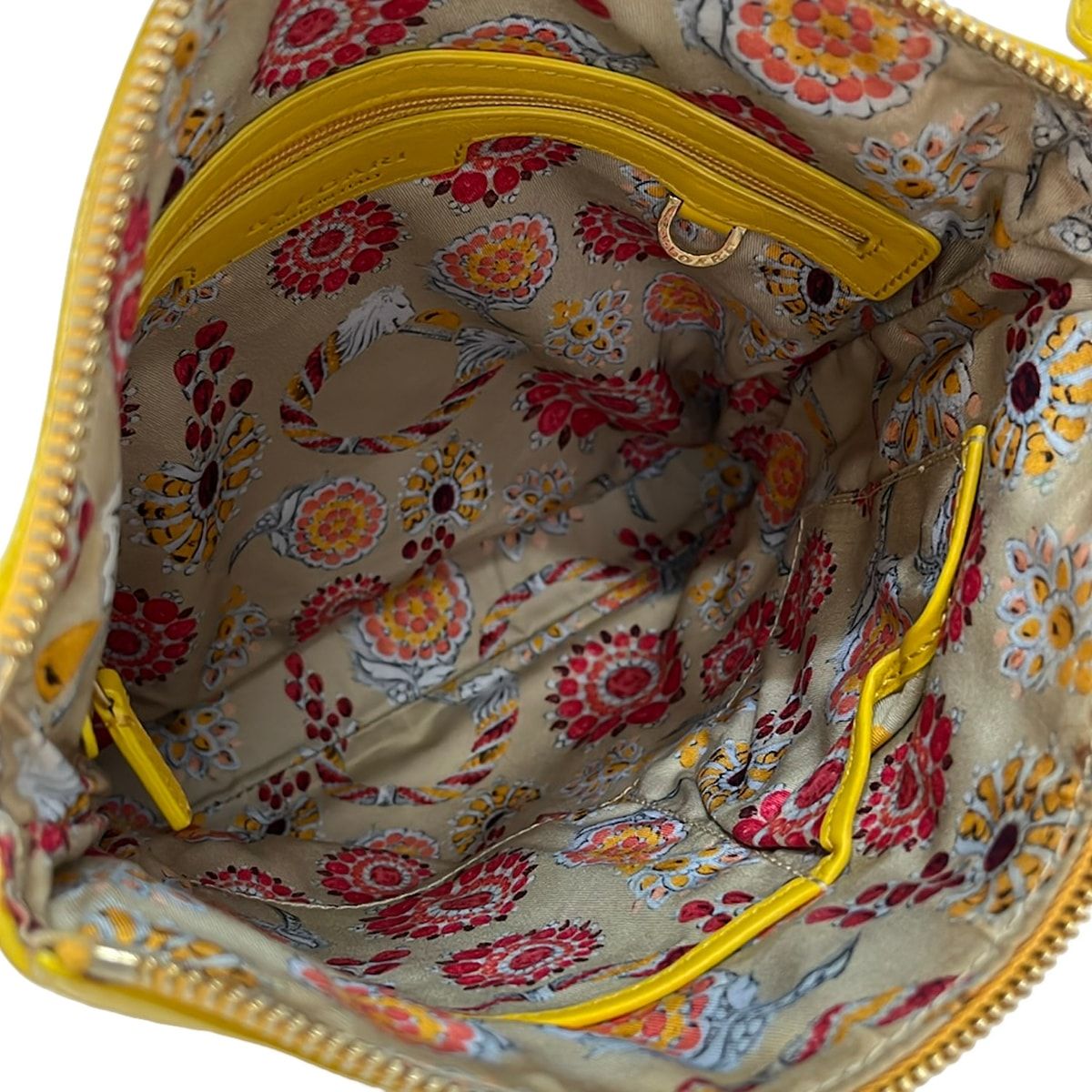 Bvlgari Shoulder Bag Sotirio Yellow Embossed Leather — view 7