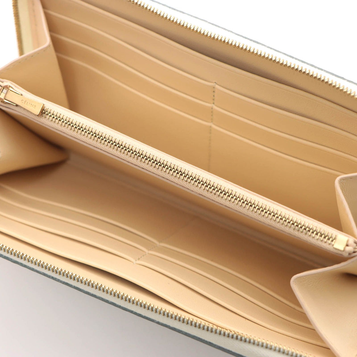 Celine Round Wallet Light Green Leather — view 5