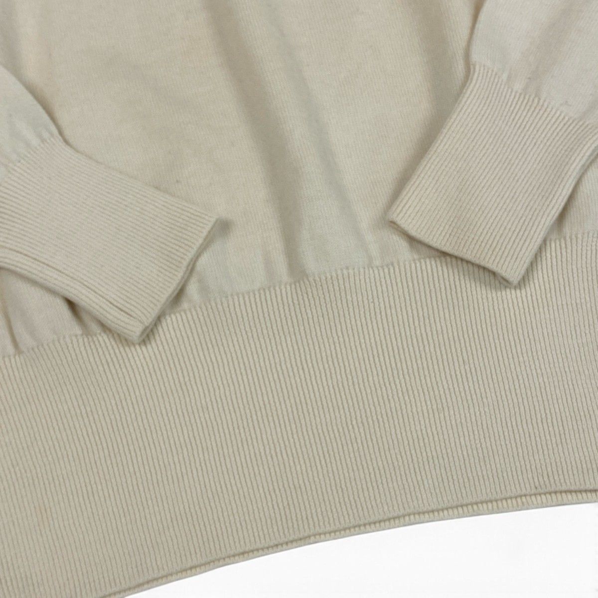 Saint Laurent Cassandra Logo Embroidery Vintage Knit Sweater Off White Wool — view 4