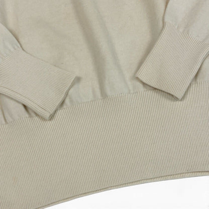 Saint Laurent Cassandra Logo Embroidery Vintage Knit Sweater Off White Wool — view 4