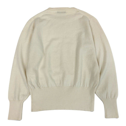 Saint Laurent Cassandra Logo Embroidery Vintage Knit Sweater Off White Wool — view 2