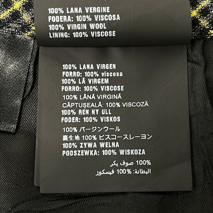 Prada Skirt S Gray Yellow Multi Knee-Length Plaid Pattern — view 4