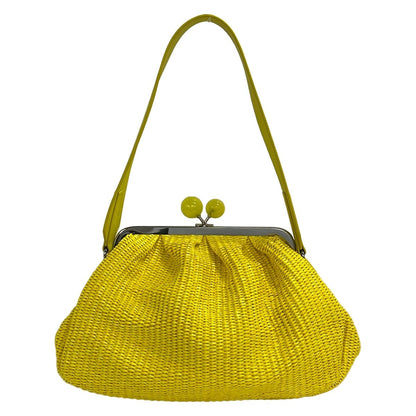 Max Mara Weekend Shoulder Bag Pasticino Yellow Silver Leather