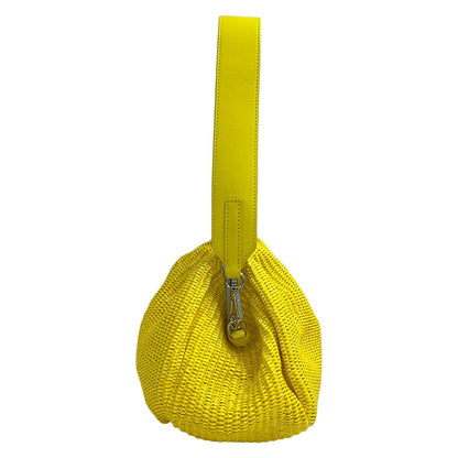 Max Mara Weekend Shoulder Bag Pasticino Yellow Silver Leather — view 2