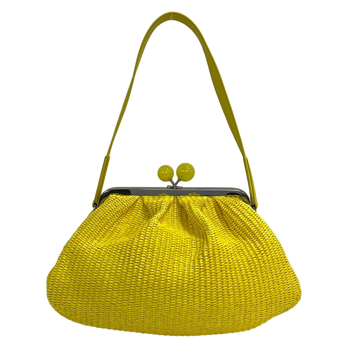 Max Mara Weekend Shoulder Bag Pasticino Yellow Silver Leather — view 3