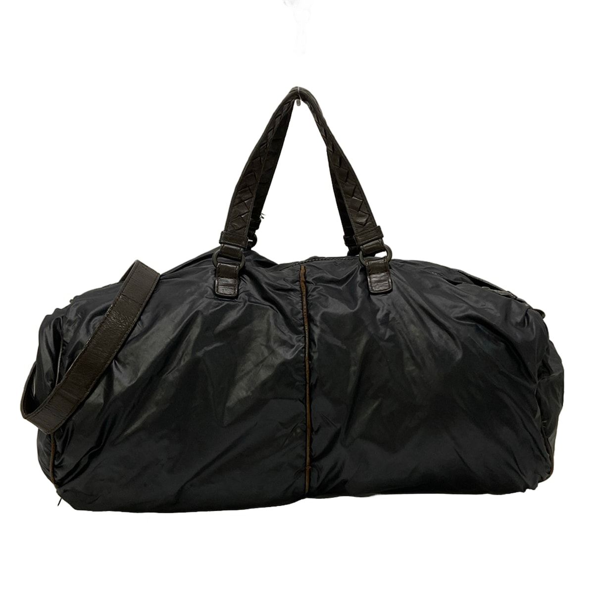 Bottega Veneta Shoulder Bag Black Dark Brown Leather