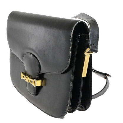 Celine Carriage Shoulder Bag Black Gold Leather — view 2