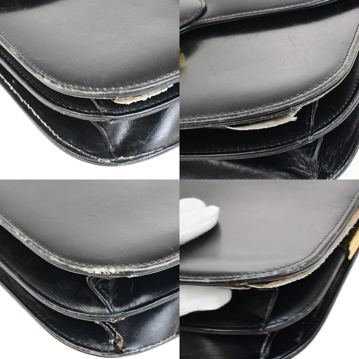 Celine Carriage Shoulder Bag Black Gold Leather — view 6