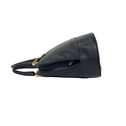 Loewe Vintage Anagram Logo Leather Round Zip Mini Boston Bag Black — view 5