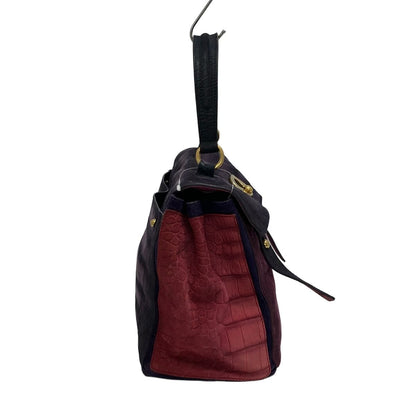 Saint Laurent Rive Gauche Handbag Muse Two Purple Light Multi Embossed — view 4