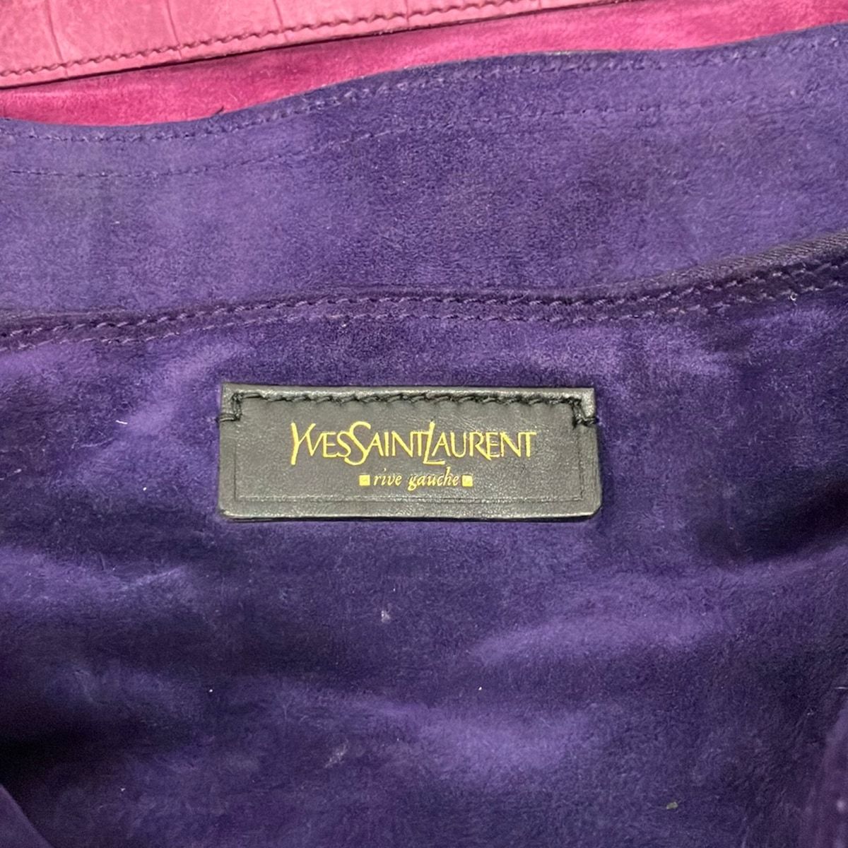 Saint Laurent Rive Gauche Handbag Muse Two Purple Light Multi Embossed — view 8