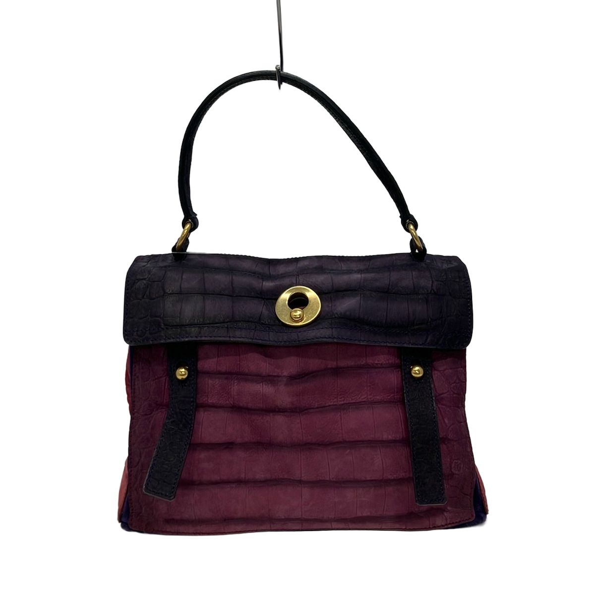 Saint Laurent Rive Gauche Handbag Muse Two Purple Light Multi Embossed