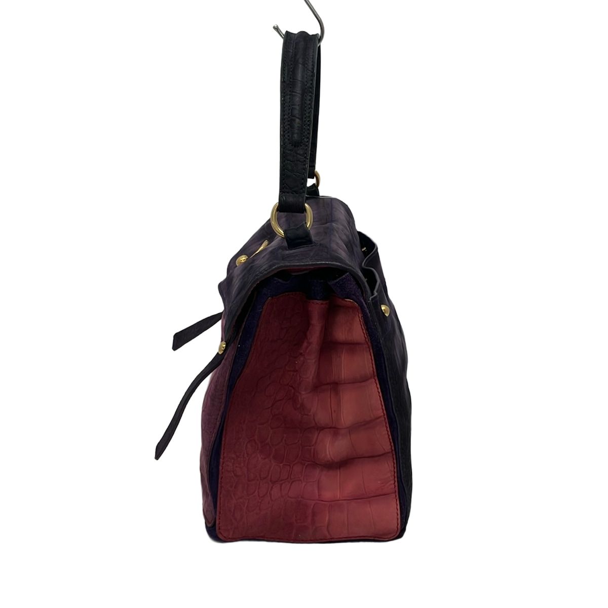 Saint Laurent Rive Gauche Handbag Muse Two Purple Light Multi Embossed — view 2