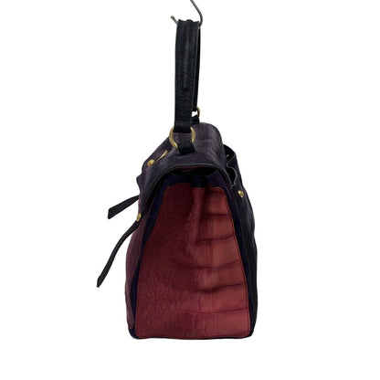 Saint Laurent Rive Gauche Handbag Muse Two Purple Light Multi Embossed — view 2