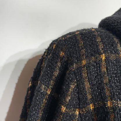 Chanel Coco Buttons Tweed Jacket Black Gold Cotton 40 — view 6
