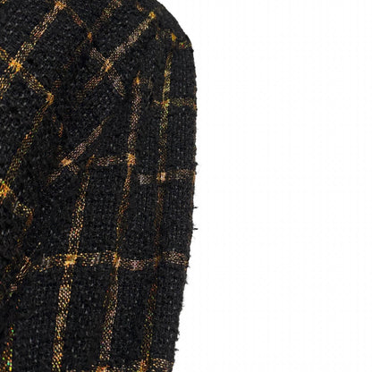 Chanel Coco Buttons Tweed Jacket Black Gold Cotton 40 — view 5
