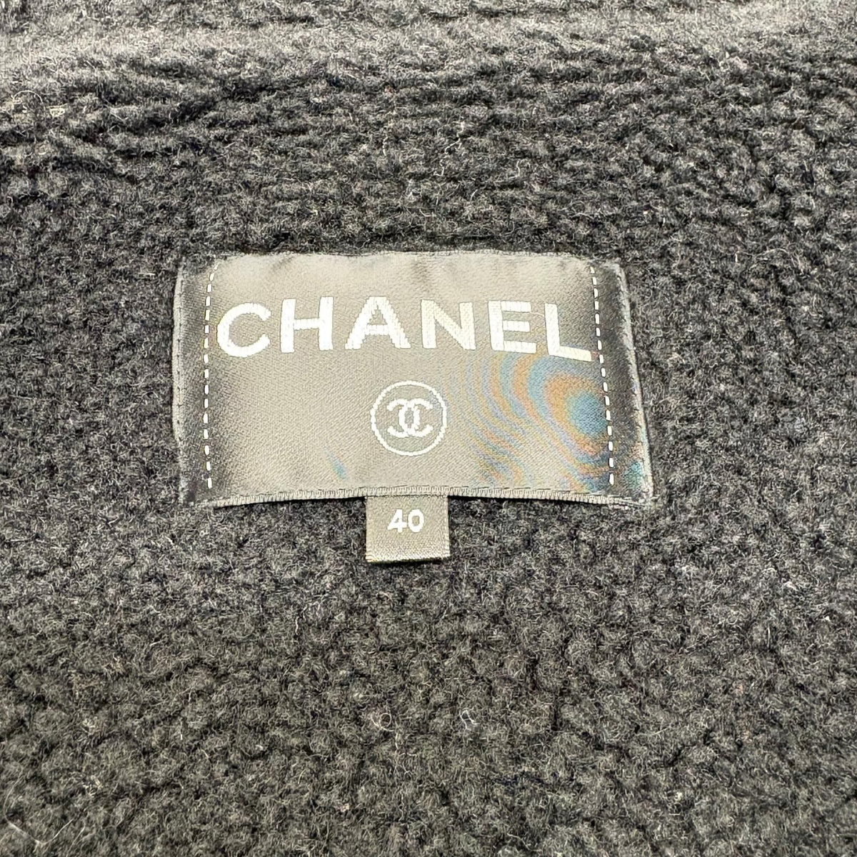 Chanel Coco Buttons Tweed Jacket Black Gold Cotton 40 — view 8