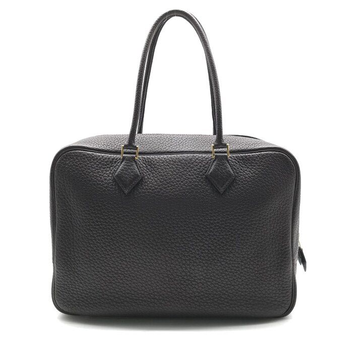 Hermes Plume 32 Fjord Gold Hand Bag Chocolat Bag — view 3