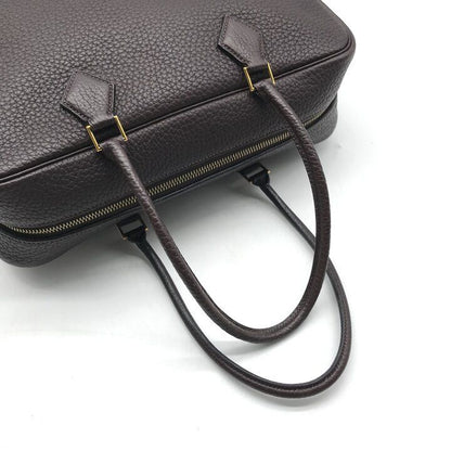 Hermes Plume 32 Fjord Gold Hand Bag Chocolat Bag — view 7