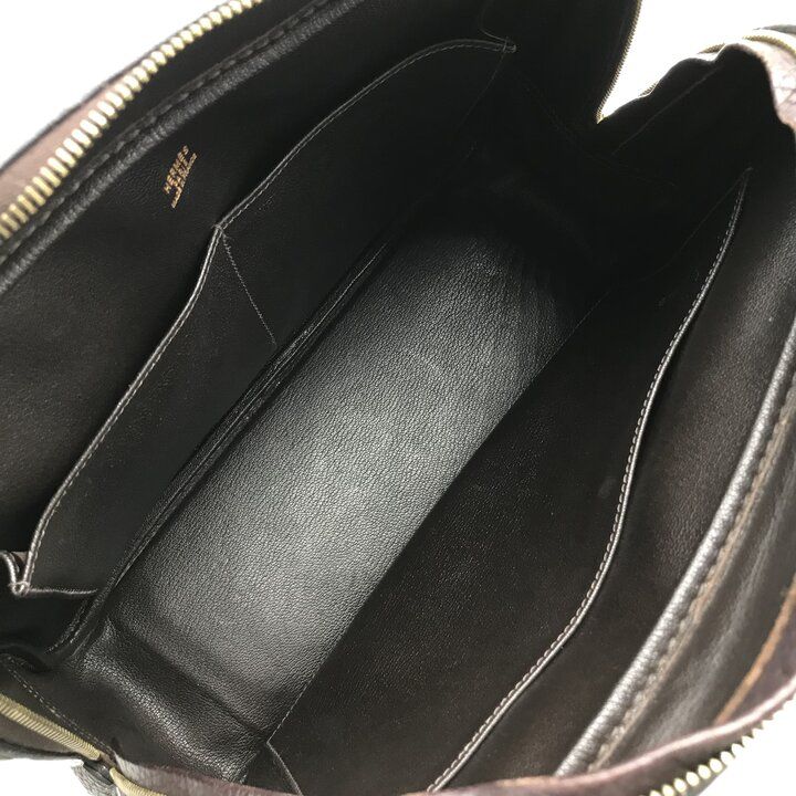 Hermes Plume 32 Fjord Gold Hand Bag Chocolat Bag — view 8
