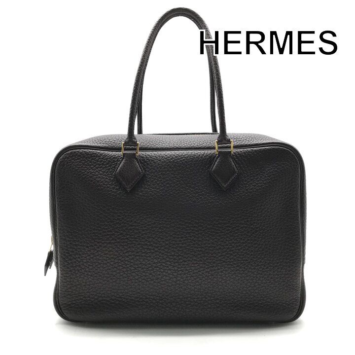Hermes Plume 32 Fjord Gold Hand Bag Chocolat Bag