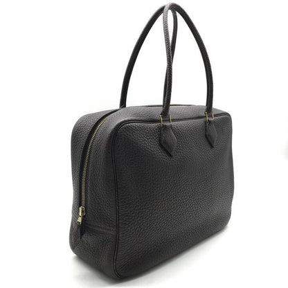 Hermes Plume 32 Fjord Gold Hand Bag Chocolat Bag — view 2