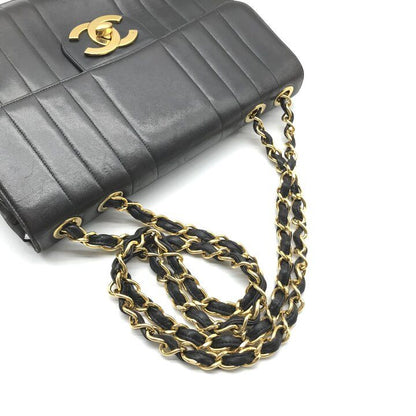 Chanel Big CC Logo Mademoiselle Chain Shoulder Bag Black — view 6