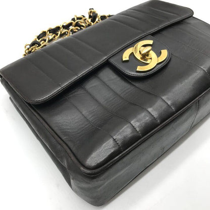 Chanel Big CC Logo Mademoiselle Chain Shoulder Bag Black — view 5