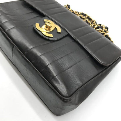 Chanel Big CC Logo Mademoiselle Chain Shoulder Bag Black — view 4