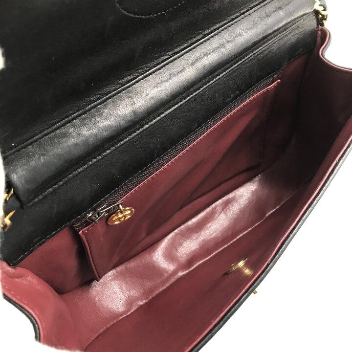 Chanel CC Logo Half Moon Turnlock Leather Chain Shoulder Bag Black — view 8