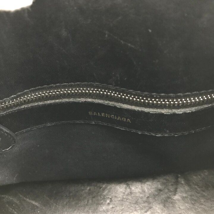 Balenciaga Croco Embossed Leather Logo Ville Top Handle 2-Way Bag Navy — view 8