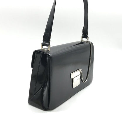 Gucci Shoulder Bag Crossbody Leather Black Metal Plate Simple — view 2