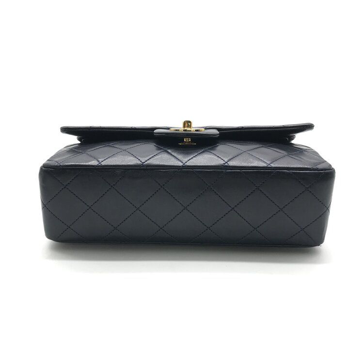 Chanel CC Logo Quilted 23 Double Flap Chain Shoulder Navy Bag — view 3