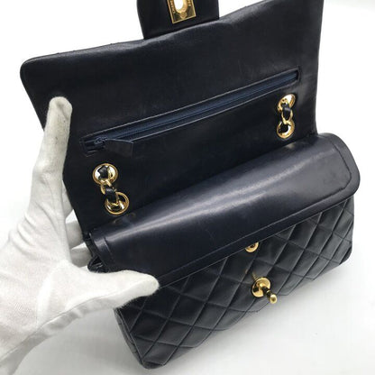 Chanel CC Logo Quilted 23 Double Flap Chain Shoulder Navy Bag — view 7