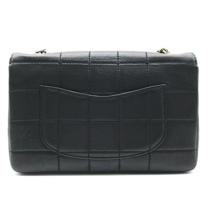 Chanel CC Logo Choco Bar Turnlock Leather Chain Shoulder Bag Black — view 3