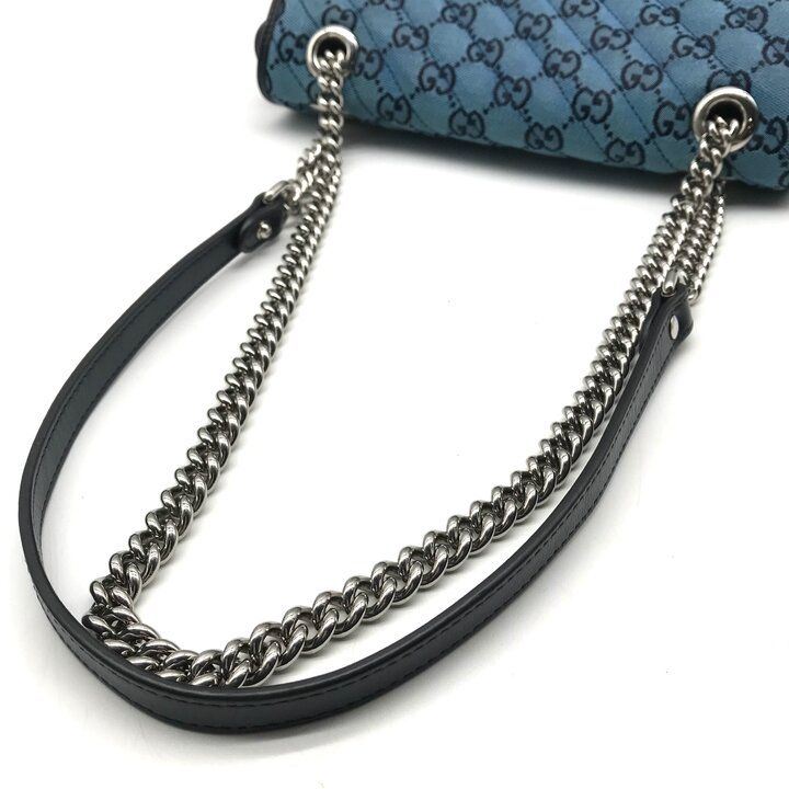 Gucci GG Marmont Chain Shoulder Bag Multicolor Jacquard Canvas — view 6