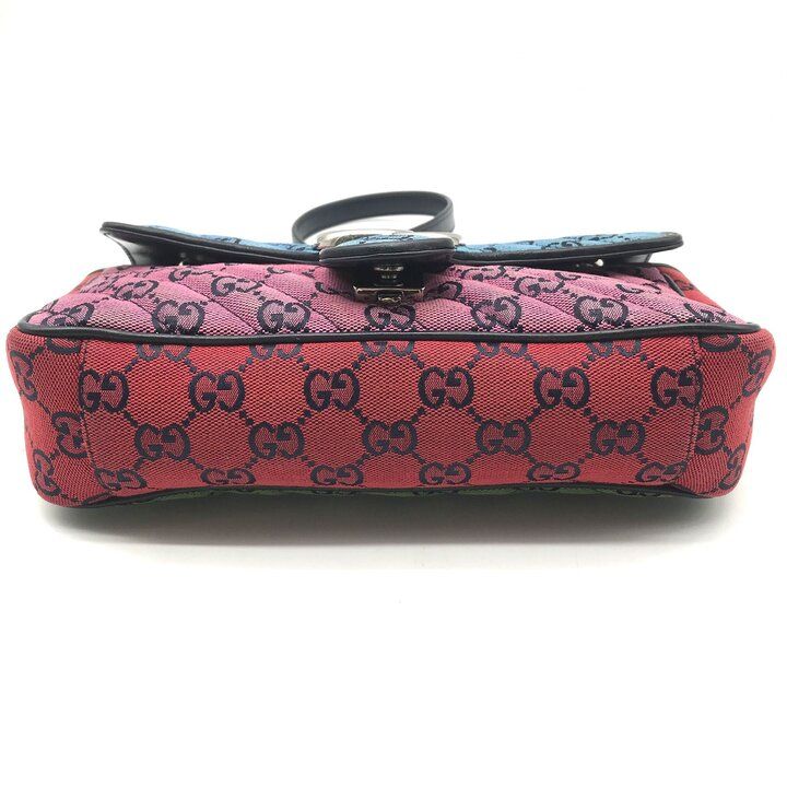 Gucci GG Marmont Chain Shoulder Bag Multicolor Jacquard Canvas — view 3