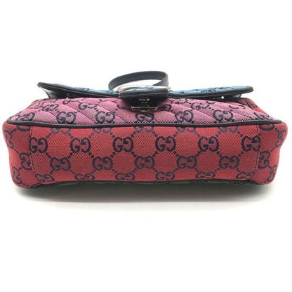 Gucci GG Marmont Chain Shoulder Bag Multicolor Jacquard Canvas — view 3