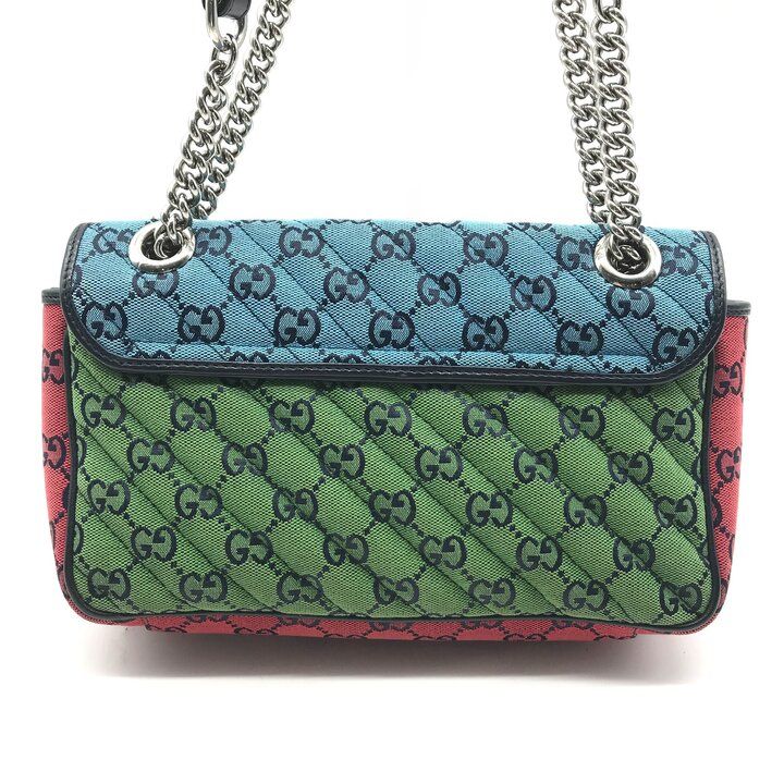 Gucci GG Marmont Chain Shoulder Bag Multicolor Jacquard Canvas — view 2