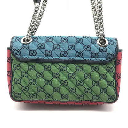 Gucci GG Marmont Chain Shoulder Bag Multicolor Jacquard Canvas — view 2