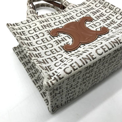 Celine Triomphe Logo Small Cabas Thais Textile 2-Way Bag Brown — view 6