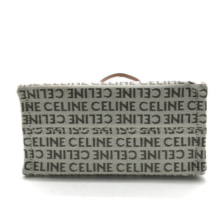 Celine Triomphe Logo Small Cabas Thais Textile 2-Way Bag Brown — view 4